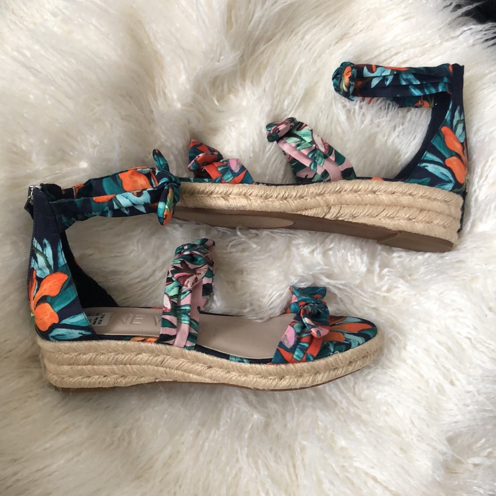 Nine West Women's Open Toe Casual Espadrille Sandals Blue - Picture 2 of 10